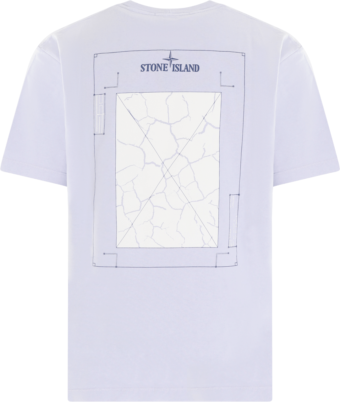 Stone Island Heren ConstructionLine T-Shirt Paars Geel