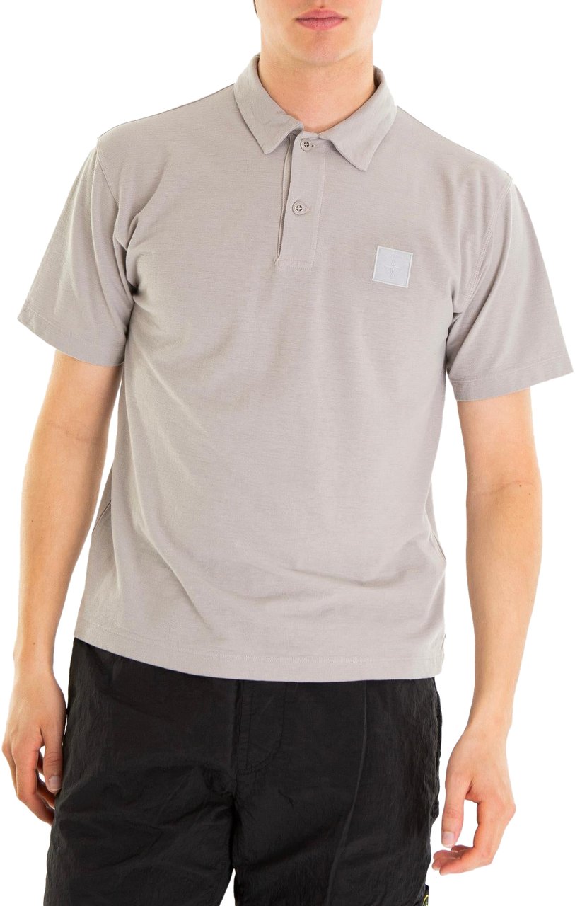 Stone Island Heren Compass Logo Patch Polo Grijs Grijs