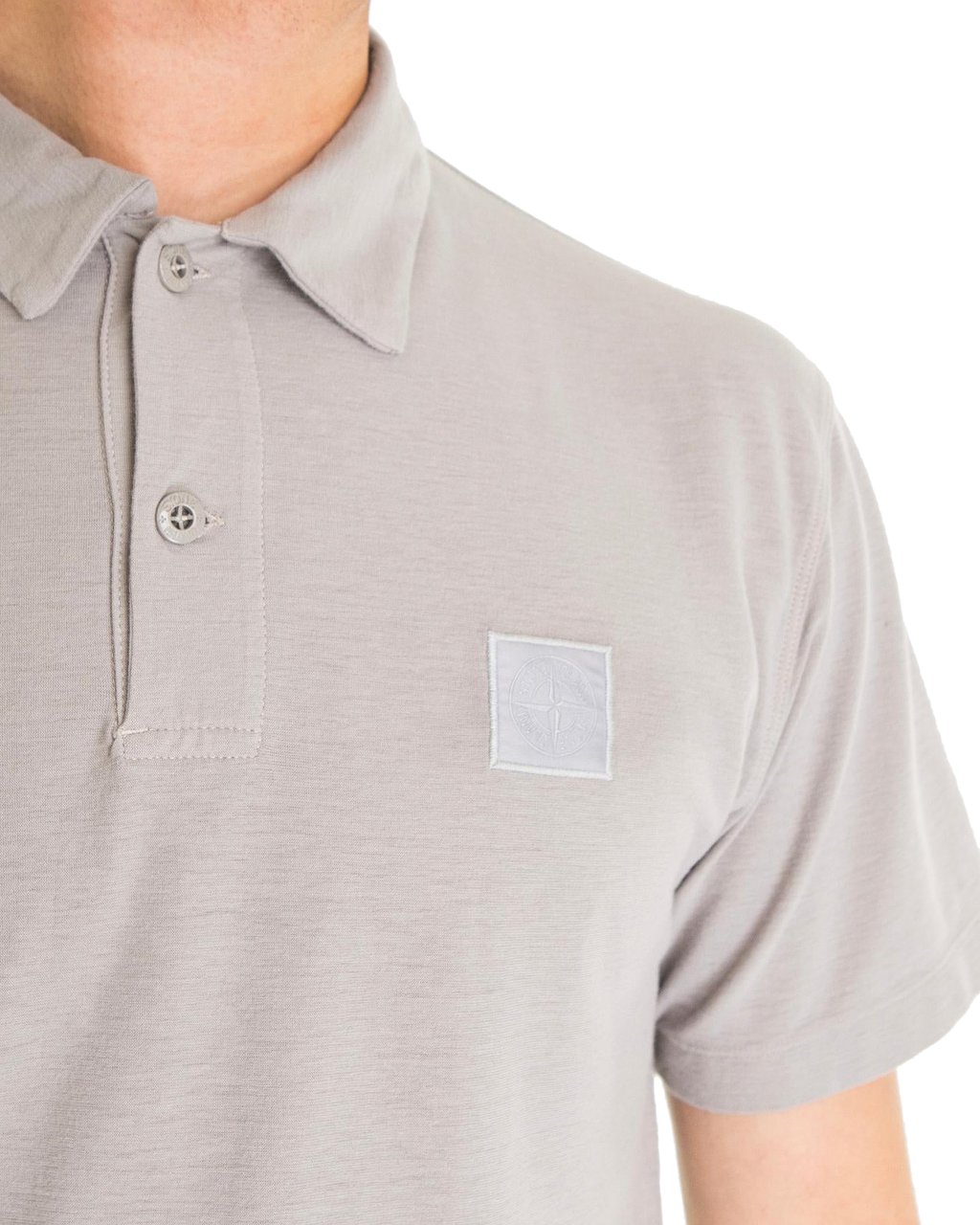 Stone Island Heren Compass Logo Patch Polo Grijs Grijs