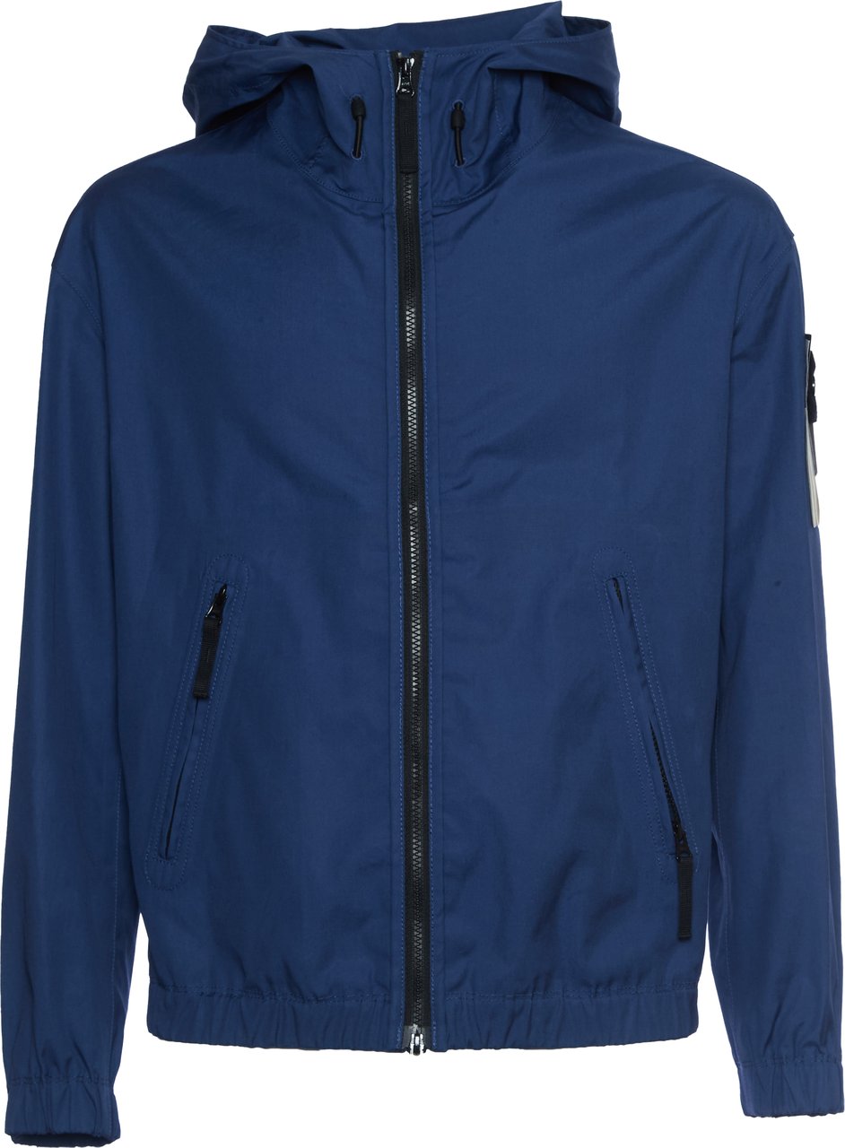 Stone Island Giacca Con Cappuccio Supima® Cotton Canvas Blauw