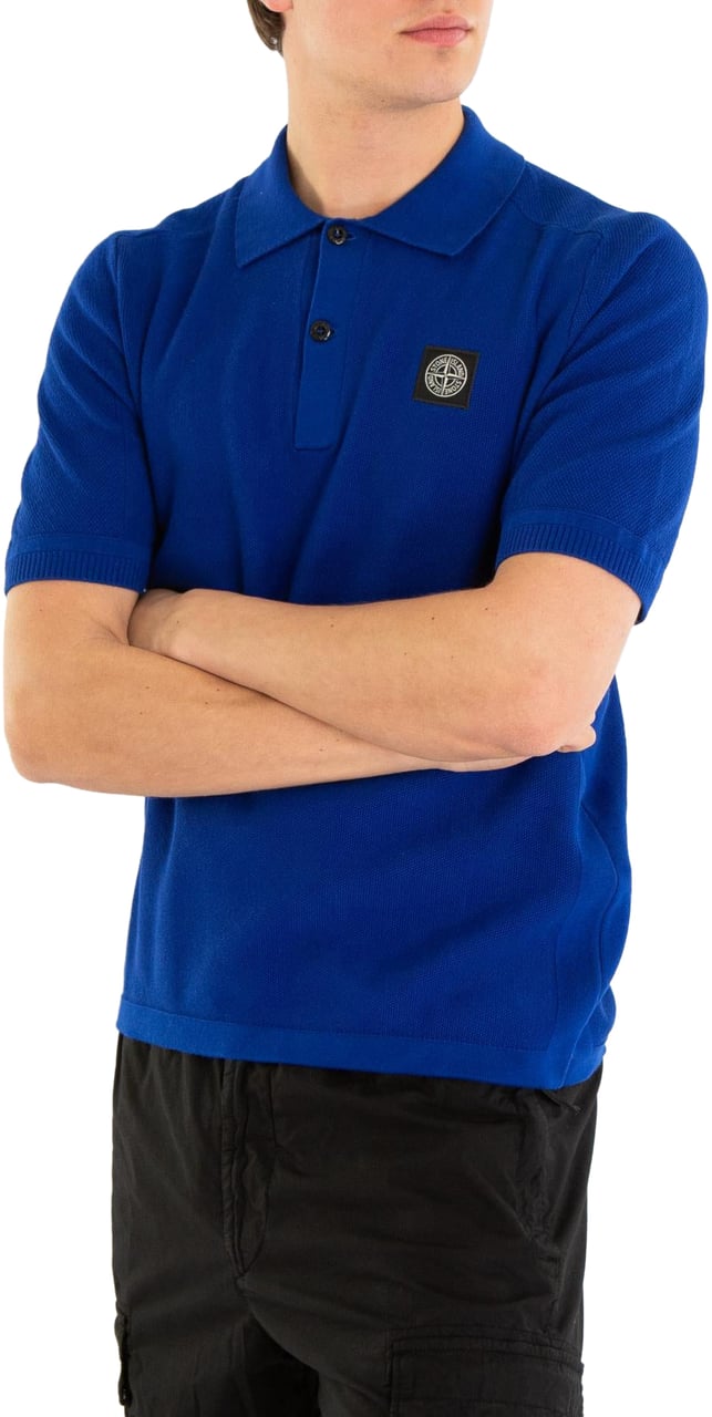 Stone Island Heren Pique Compass Polo Blauw Blauw