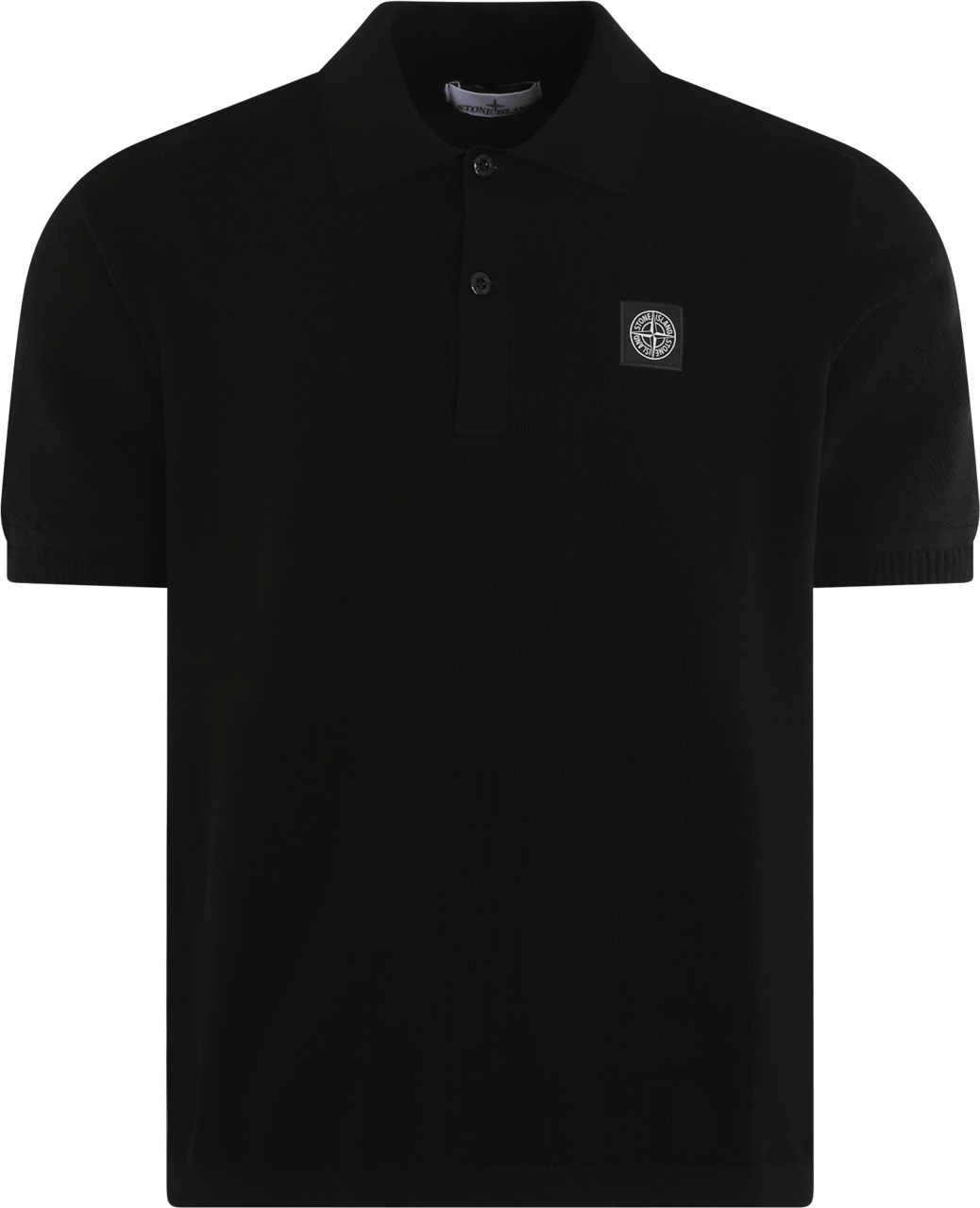 Stone Island Heren Compass Patch Polo Zwart Zwart
