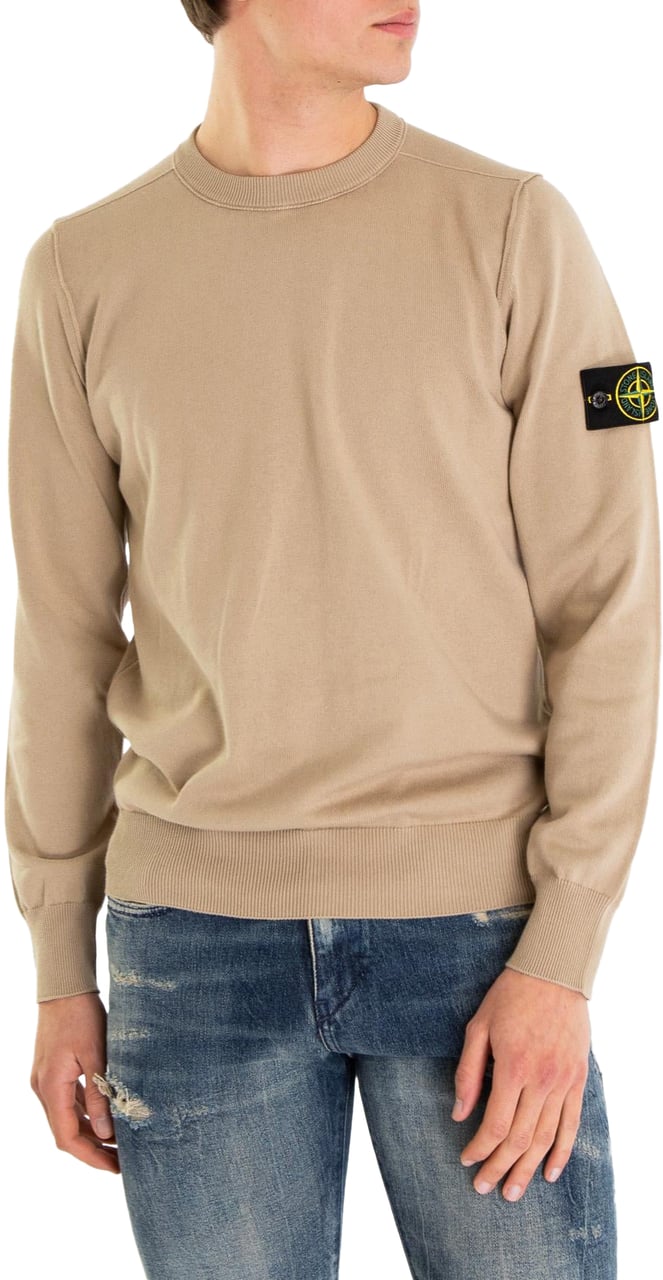 Stone Island Heren Logopatch Crew Neck Bruin Bruin