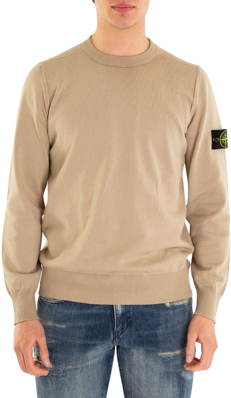 Stone Island Heren Logopatch Crew Neck Bruin Bruin