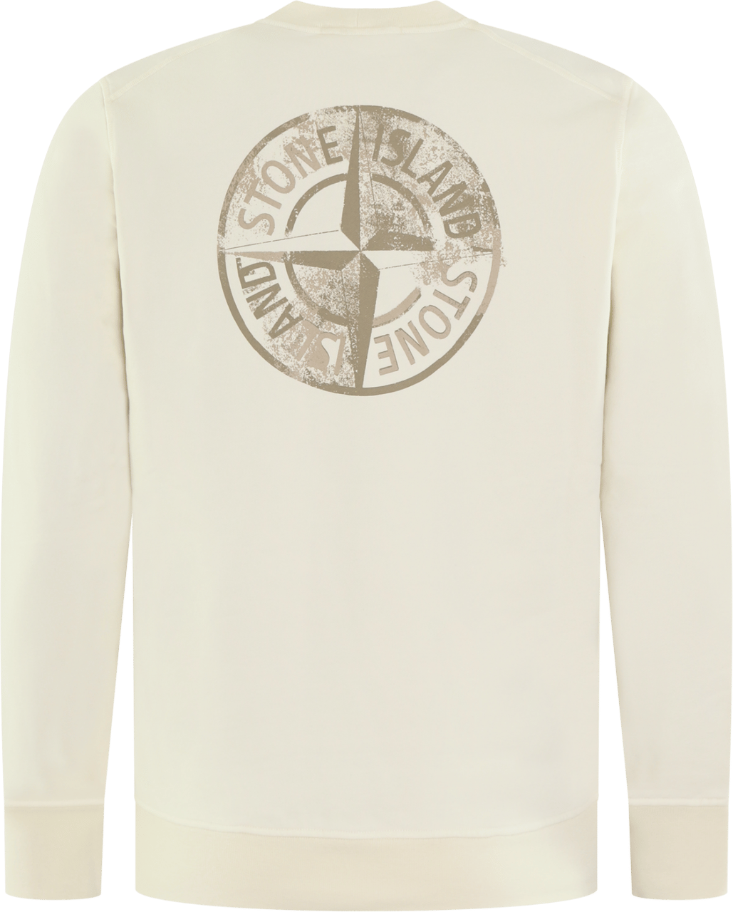 Stone Island Heren Logoprint Crew Neck Ivory Wit