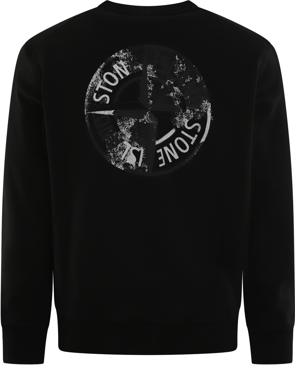 Stone Island Heren Logoprint Crew Neck Zwart Zwart