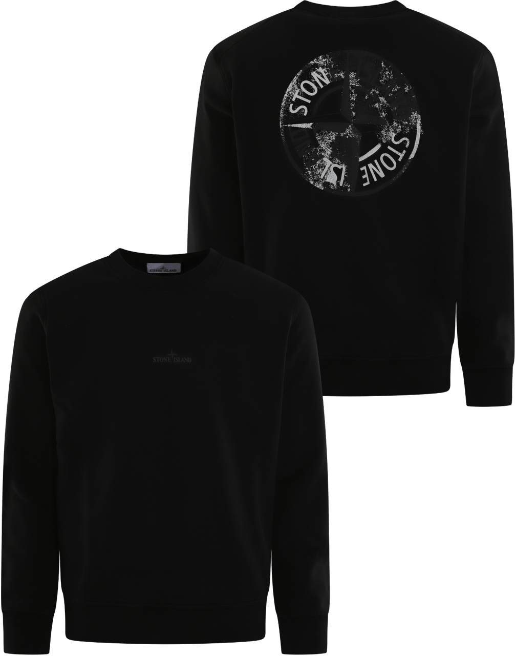 Stone Island Heren Logoprint Crew Neck Zwart Zwart