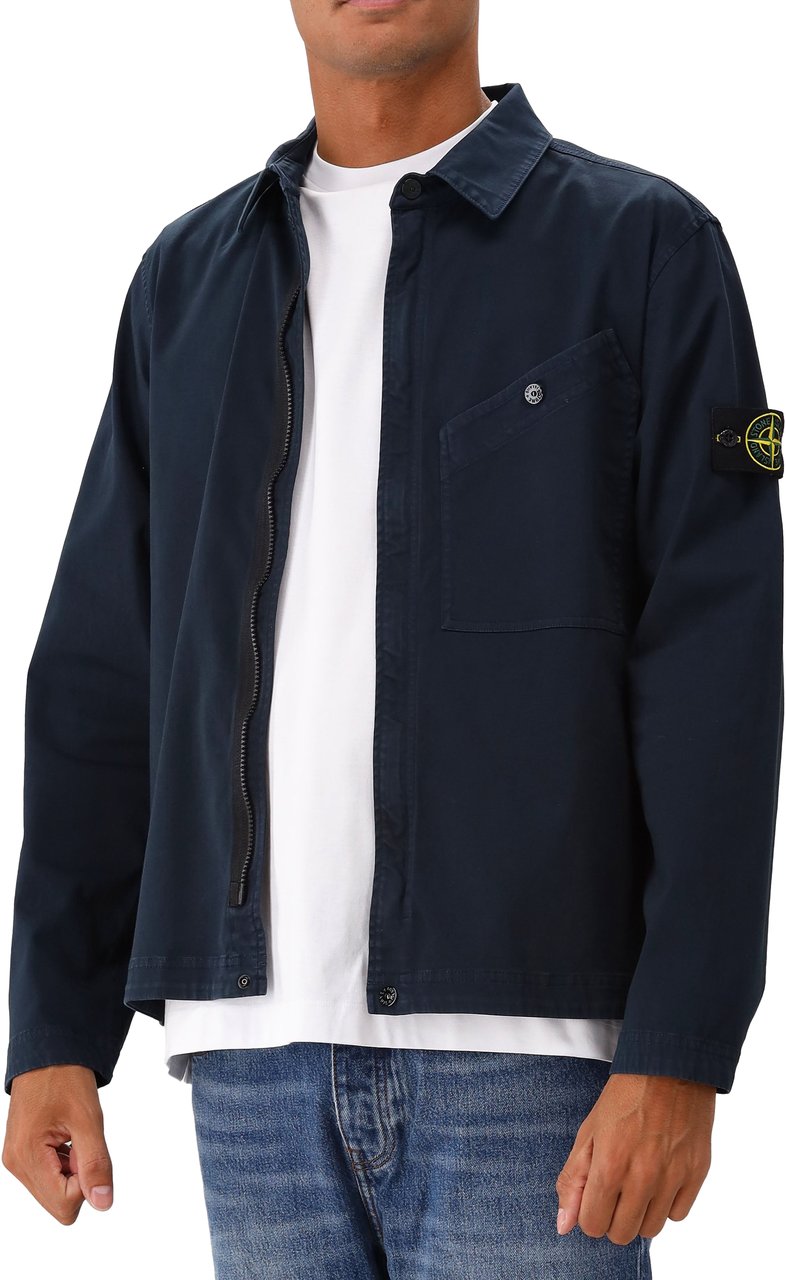 Stone Island Stone Island Overshirt Blauw Blauw