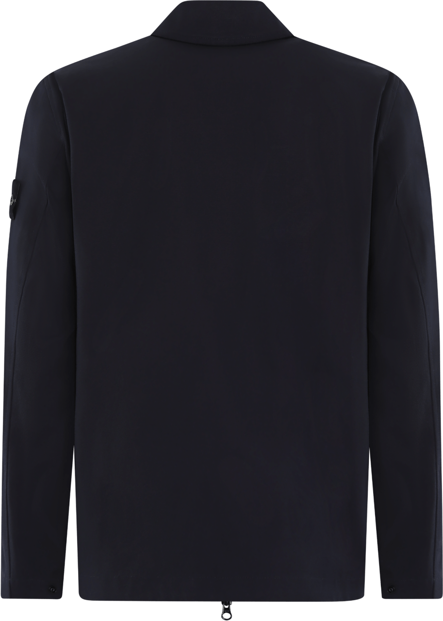 Stone Island Heren Full Zip overshirt Blauw Blauw