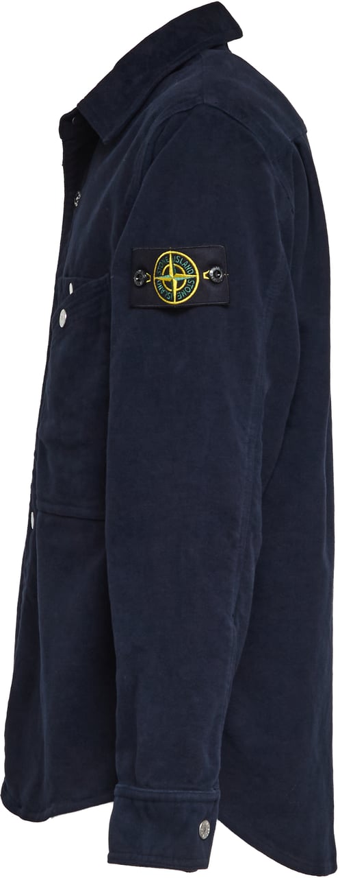 Stone Island Overshirt Cotton Moleskin-tc Blauw