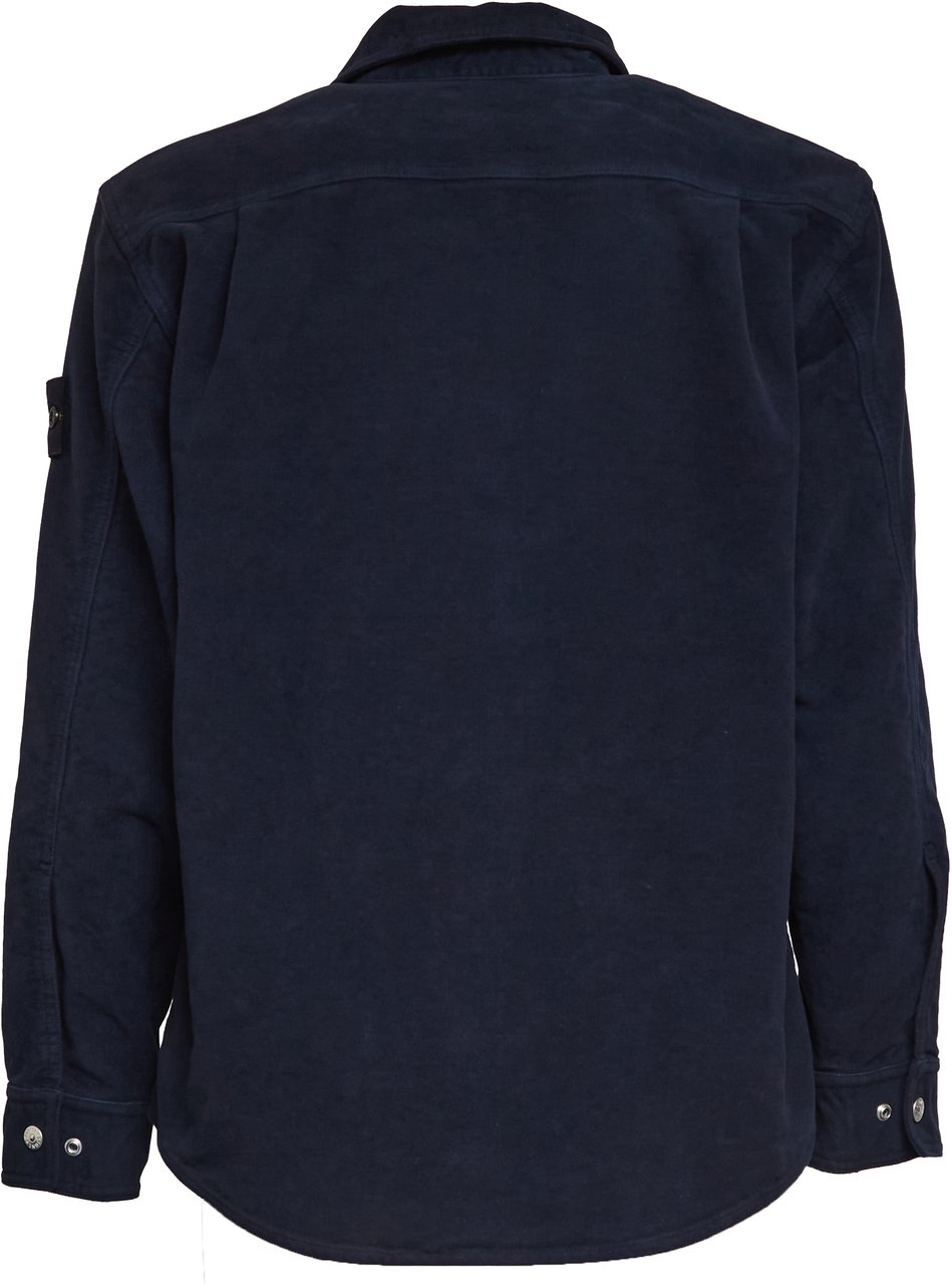 Stone Island Overshirt Cotton Moleskin-tc Blauw