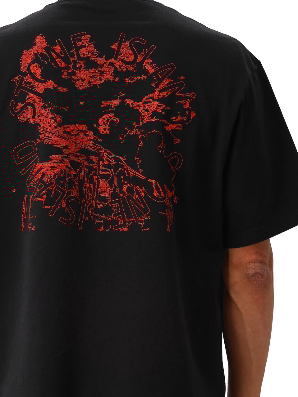 Stone Island Stone Island T-shirt Backprint Zwart Zwart