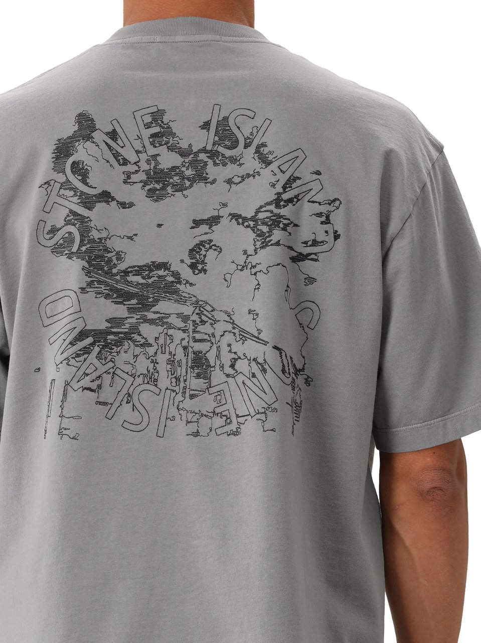 Stone Island Stone Island T-shirt Grijs Backprint Grijs