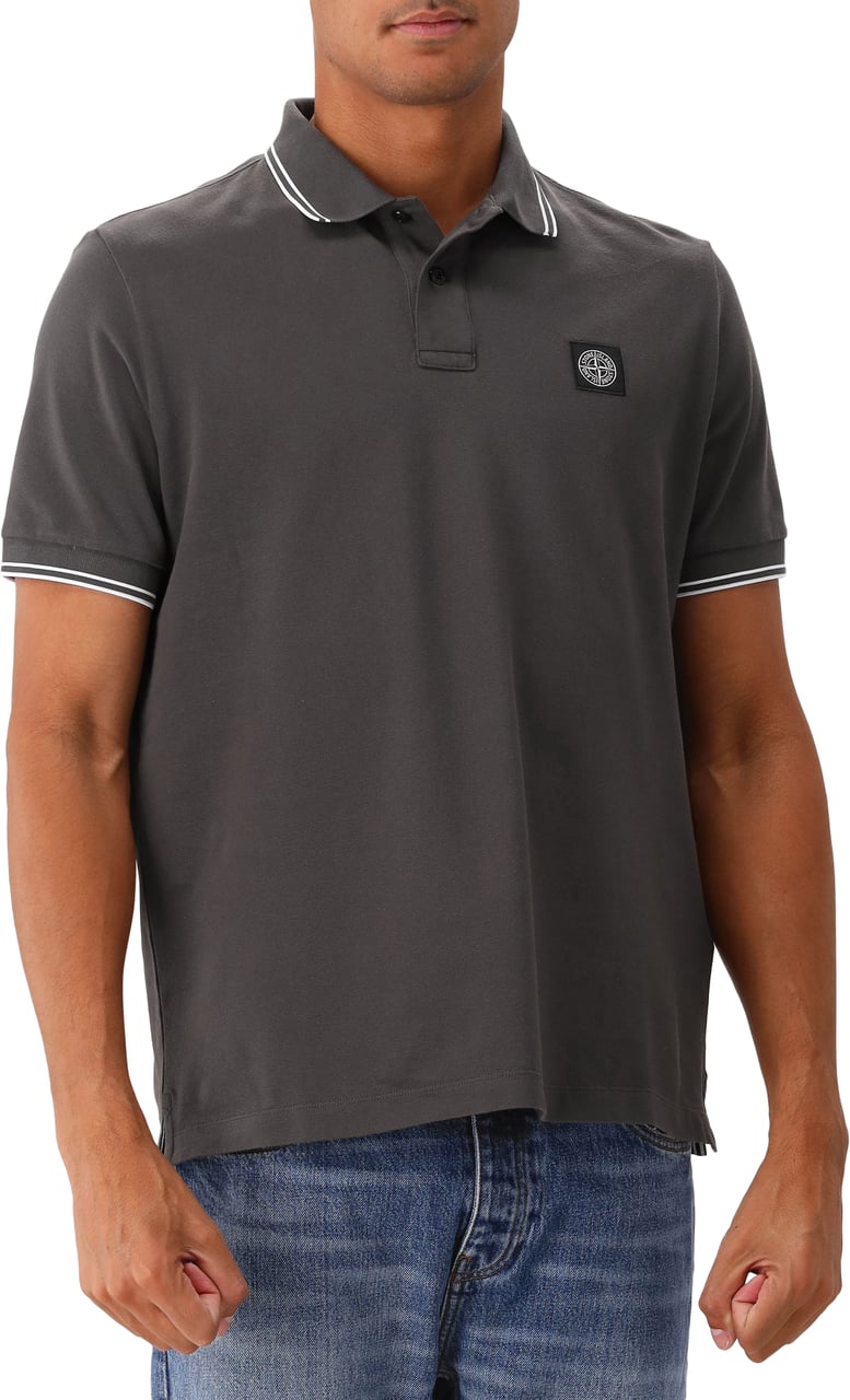 Stone Island Stone Island Polo Contrast Donkergrijs Grijs