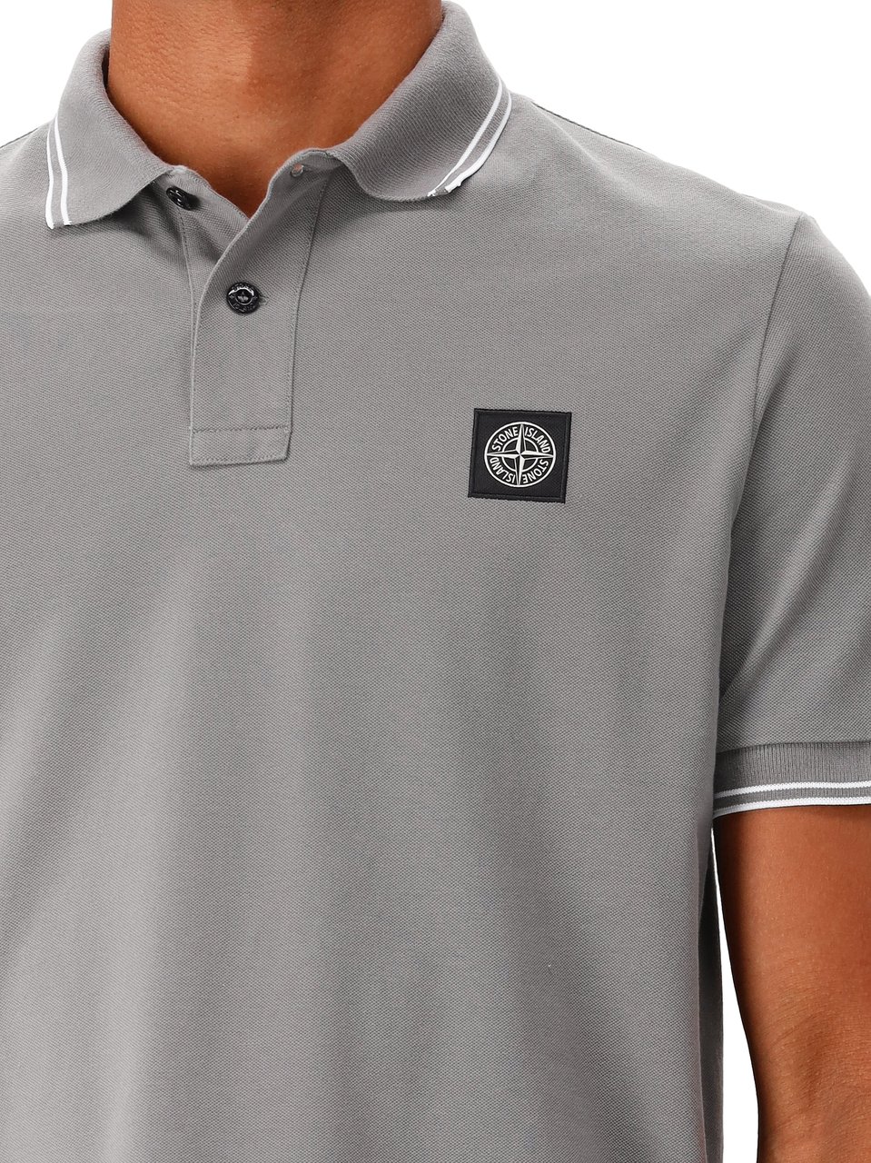 Stone Island Stone Island Polo Contrast Grijs Grijs