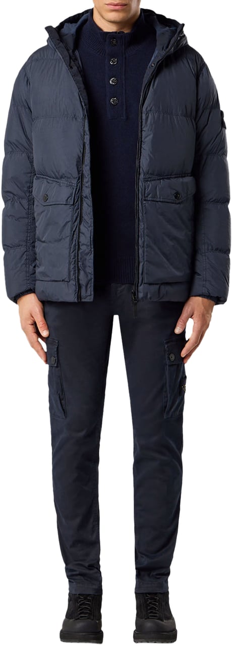 Stone Island GARMENT DYED CRINKLE REPS NY, RECYCLED NYLON NAVYBLUE Blauw