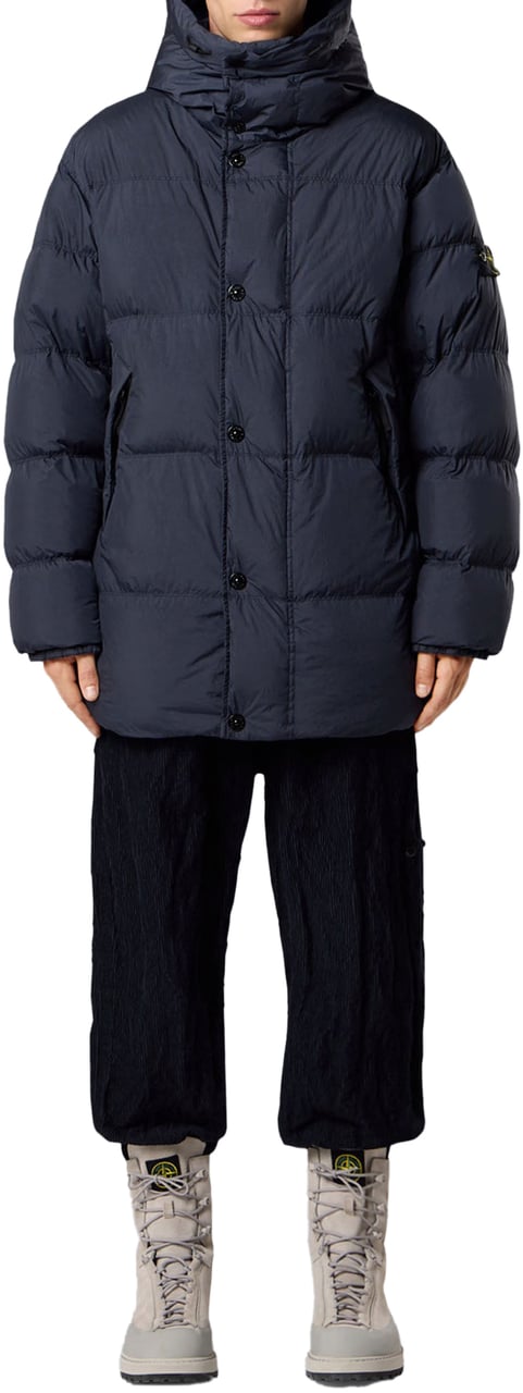 Stone Island GARMENT DYED CRINKLE REPS NY, RECYCLED NYLON NAVYBLUE Blauw