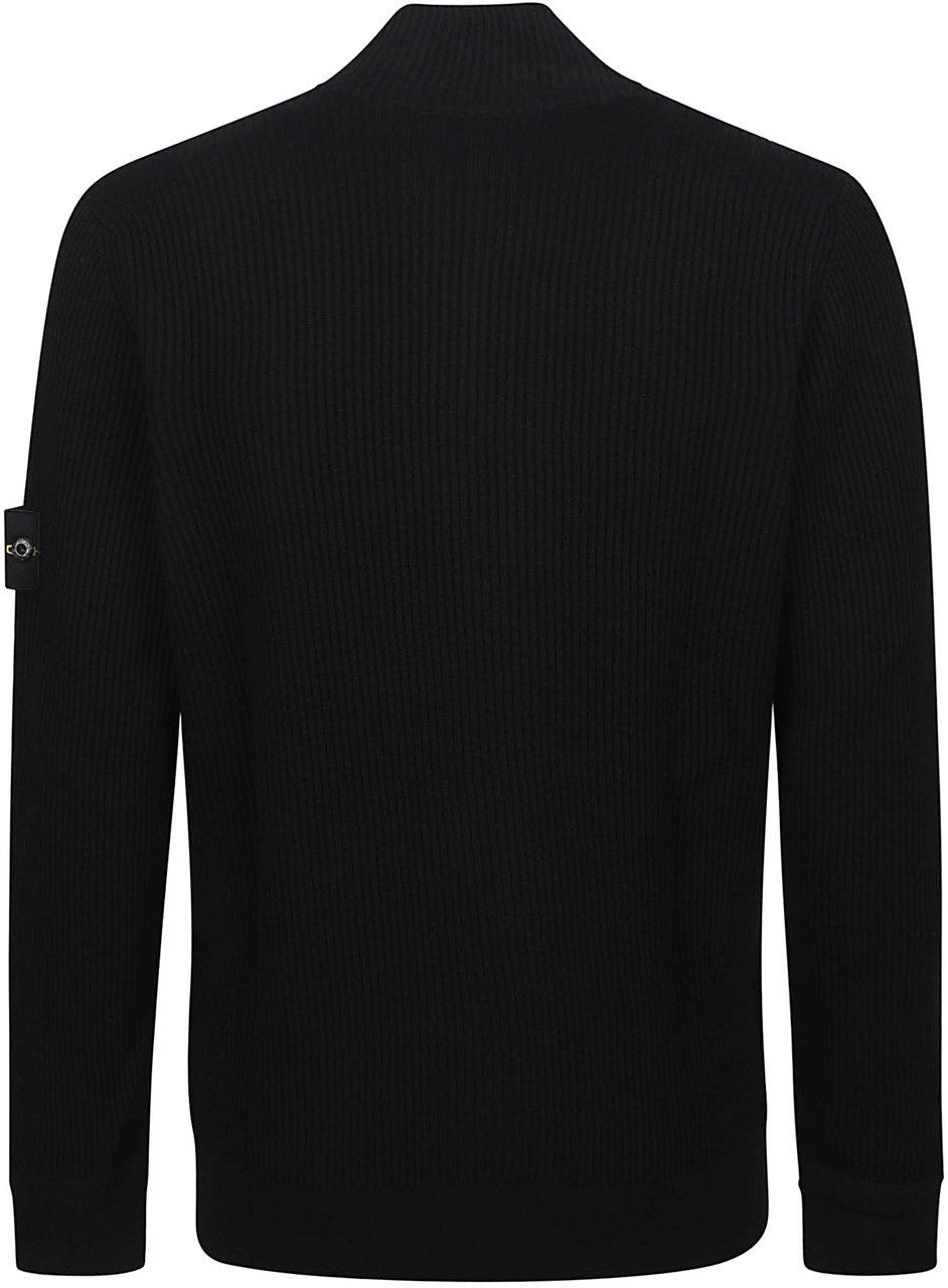 Stone Island Rws Zip-up Cardigan Black Zwart