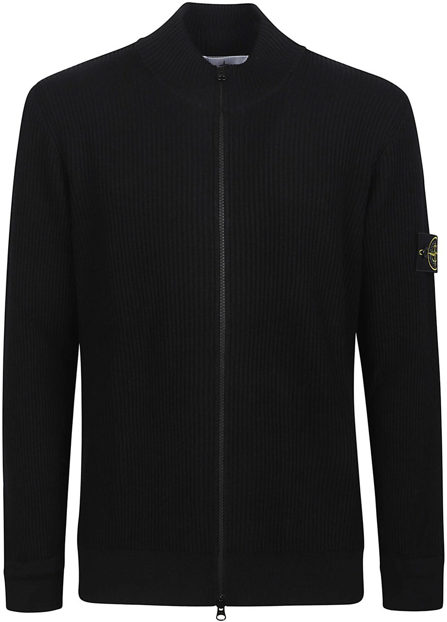 Stone Island Rws Zip-up Cardigan Black Zwart
