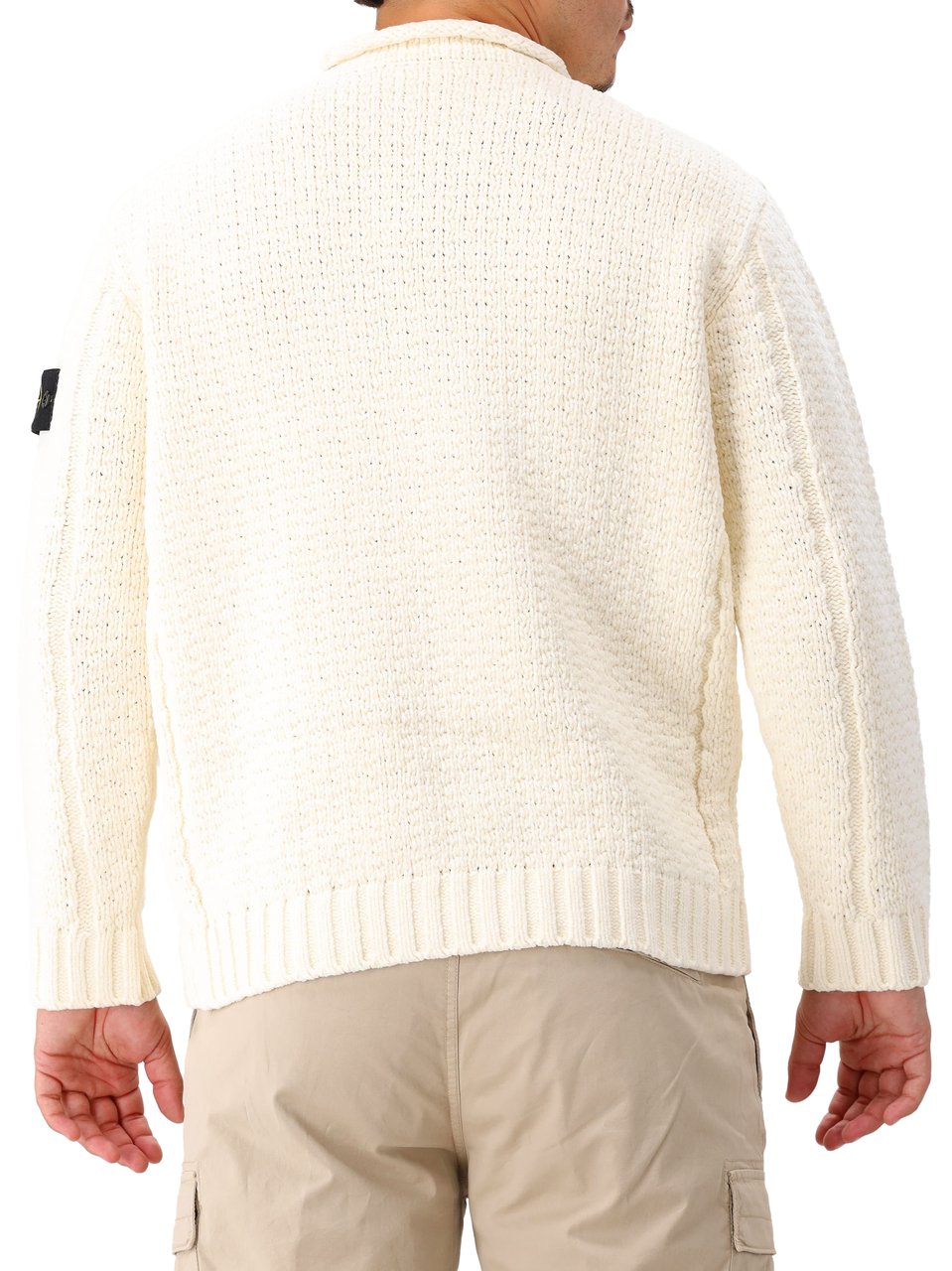 Stone Island Stone Island Gebreide Trui Gebroken Wit Beige
