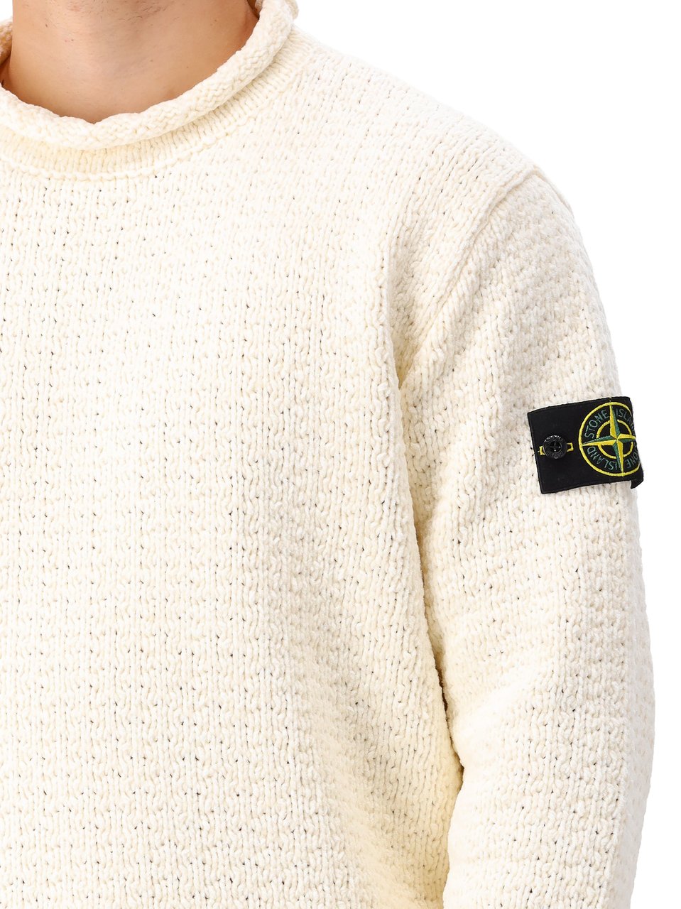 Stone Island Stone Island Gebreide Trui Gebroken Wit Beige