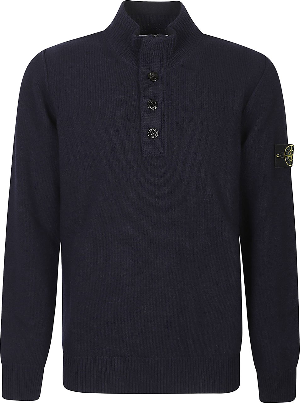 Stone Island Half Botton Sweater Blue Blauw