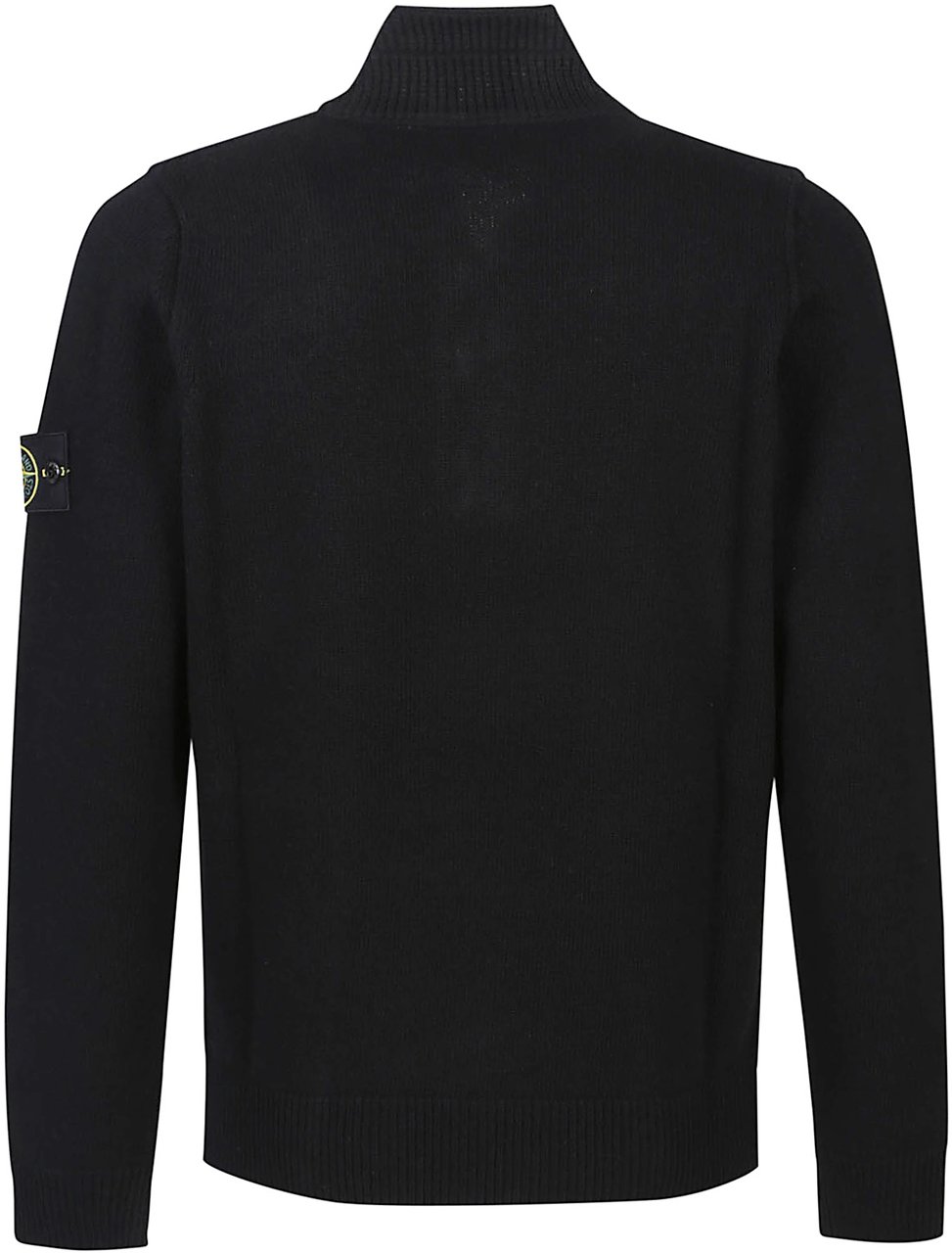 Stone Island Half Botton Sweater Black Zwart