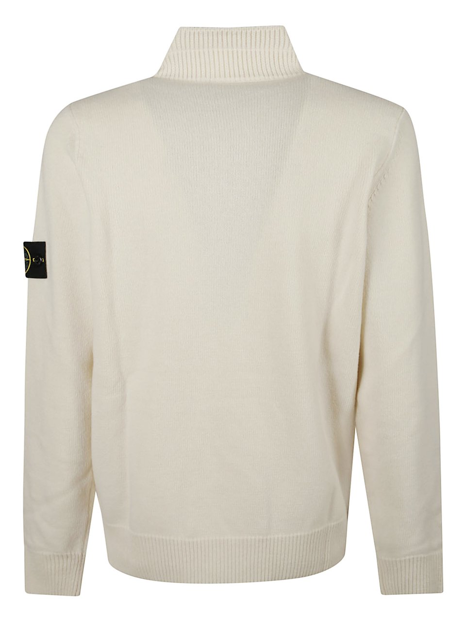 Stone Island Half Botton Sweater White Wit