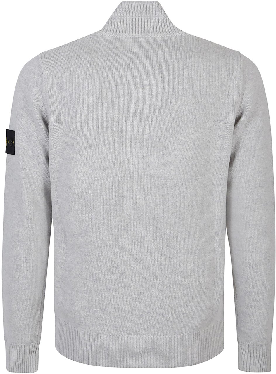 Stone Island Half Botton Sweater Grey Grijs