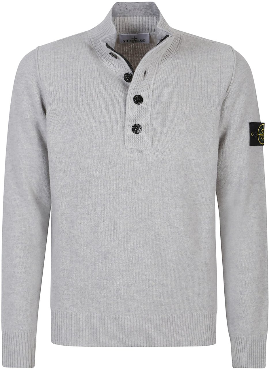 Stone Island Half Botton Sweater Grey Grijs