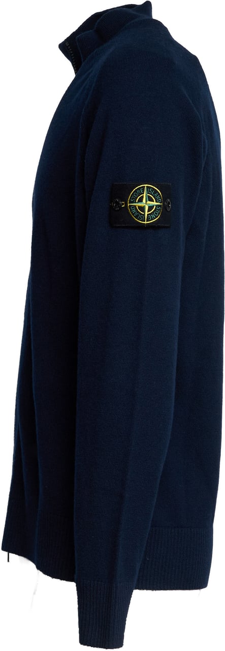 Stone Island Cardigan Light Rws Geelong Wool Blauw