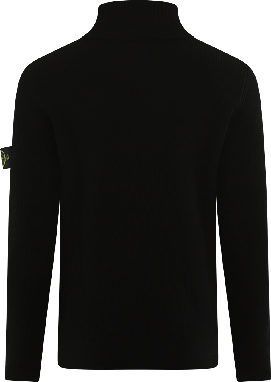 Stone Island Heren TurtleNeck Full Rib Zwart Zwart
