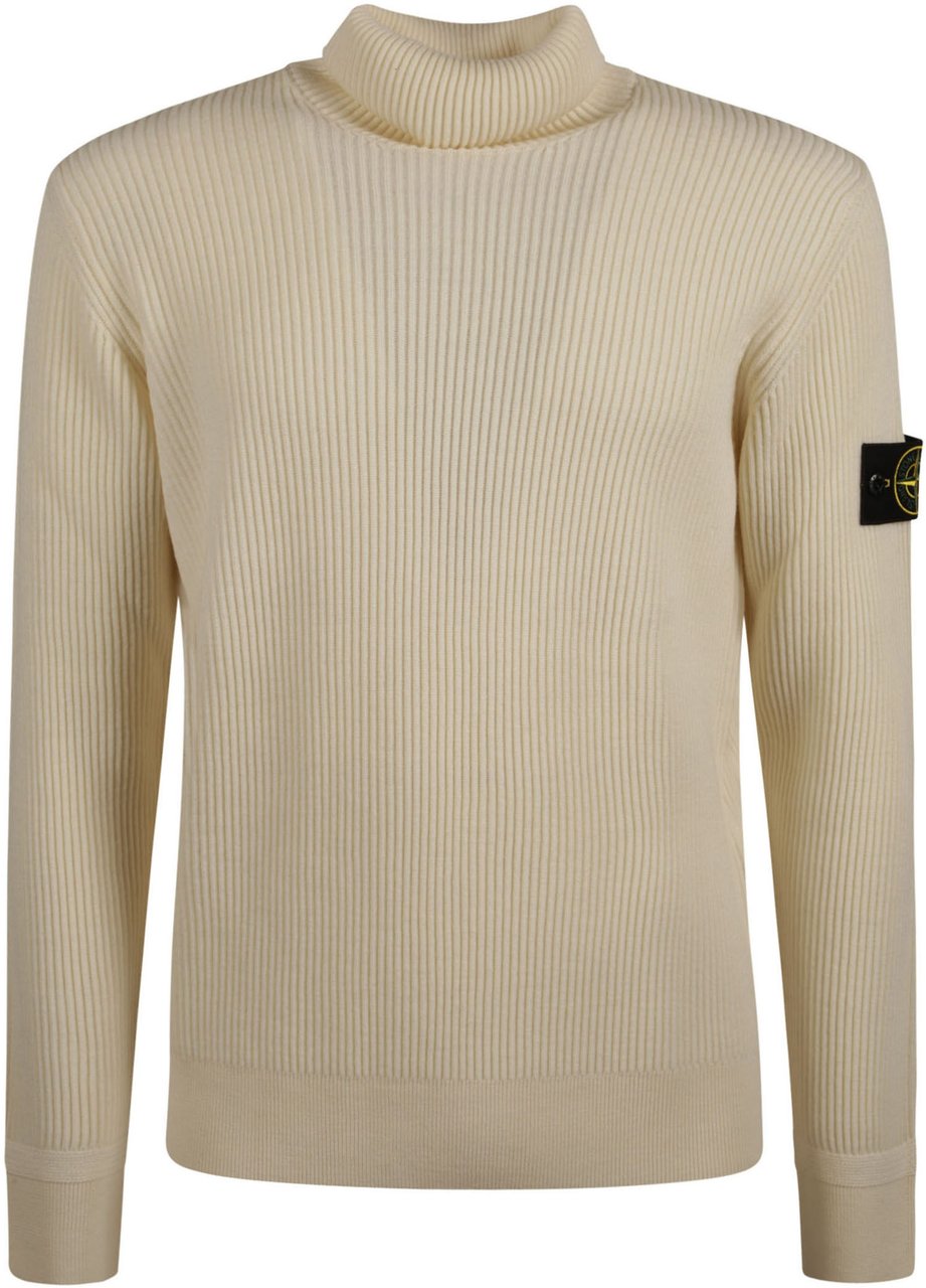Stone Island Rws Turtle Neck Sweater White Wit