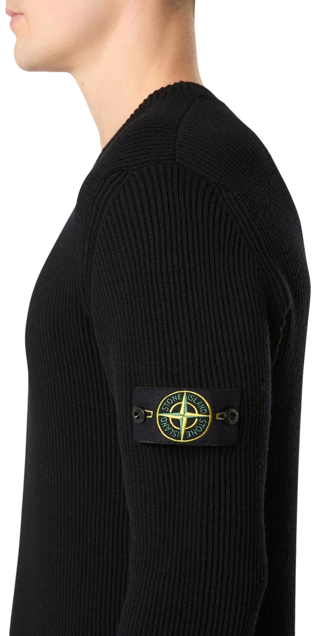Stone Island Heren Logo Patch Knitted Zwart Zwart
