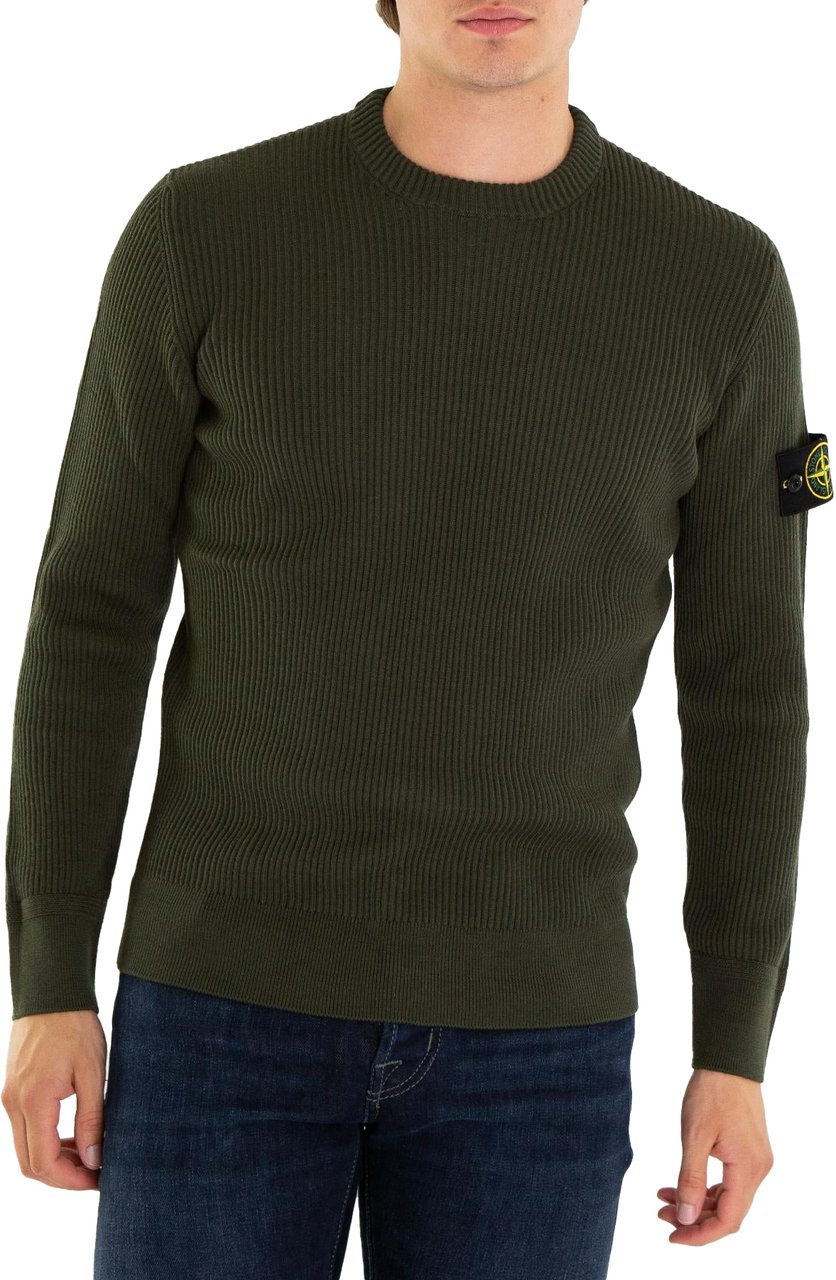 Stone Island Heren Logo Patch Knitted Groen Groen