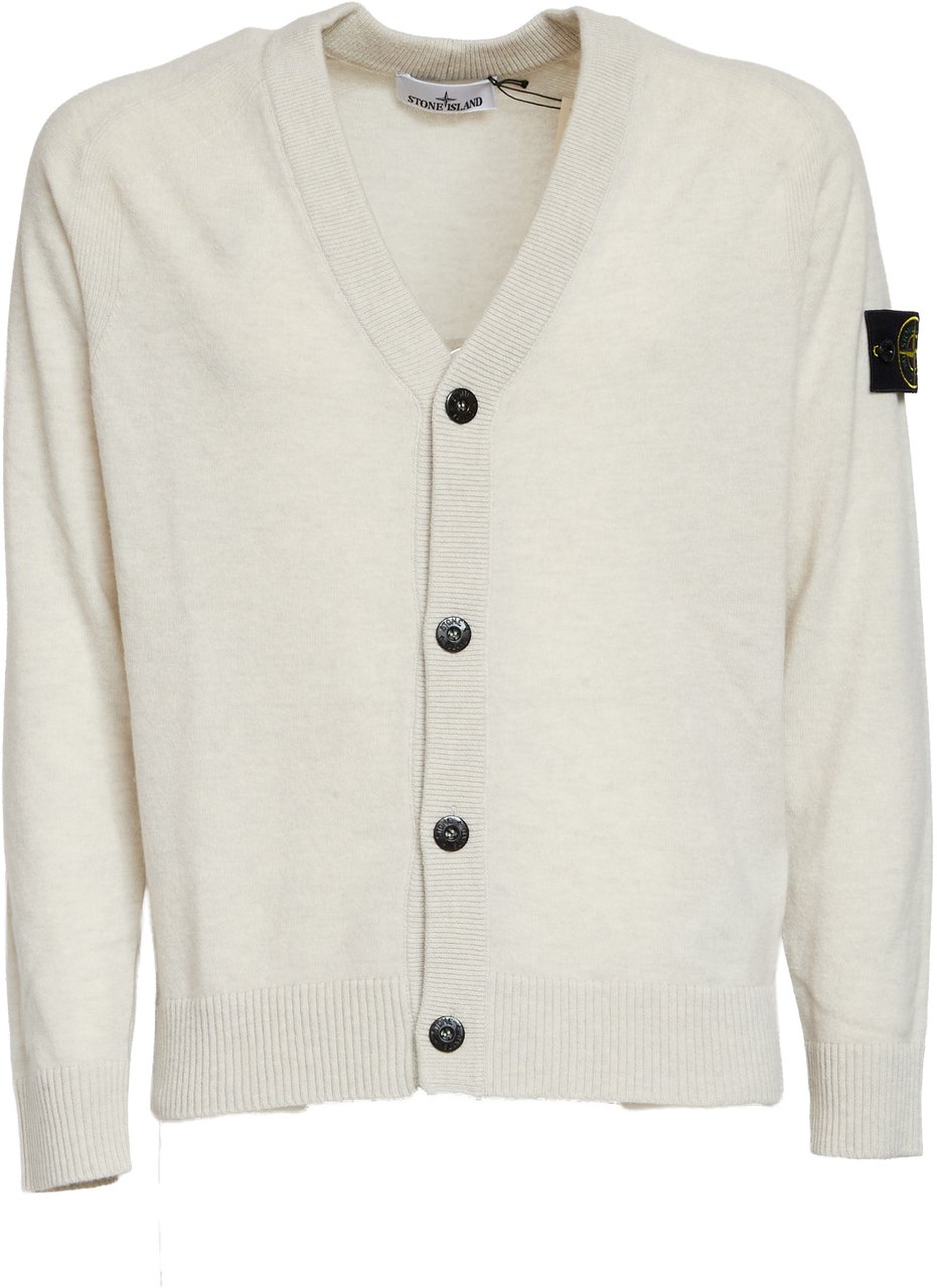 Stone Island Cardigan Light Rws Geelong Wool Neutraal