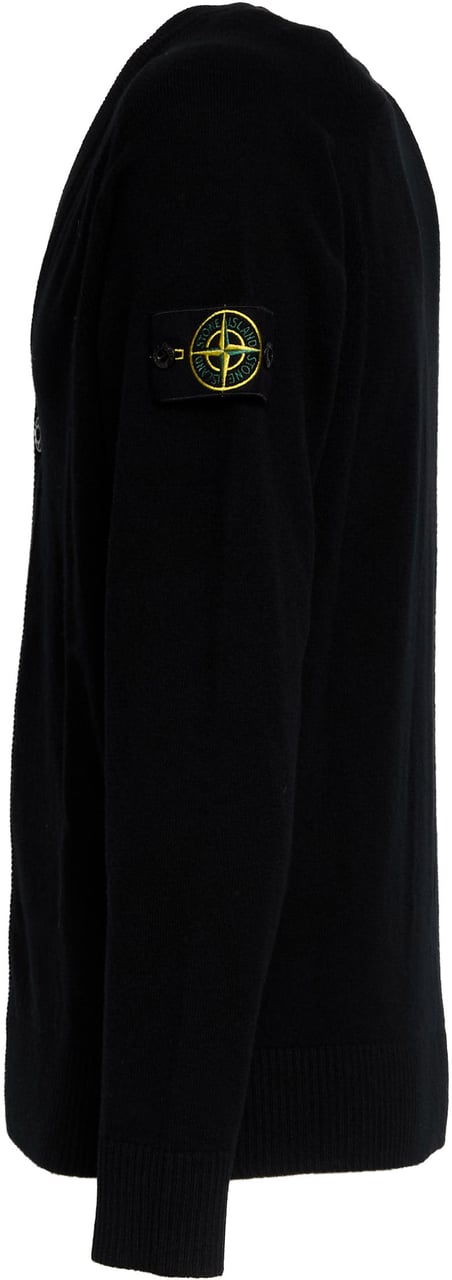 Stone Island Cardigan Light Rws Geelong Wool Zwart