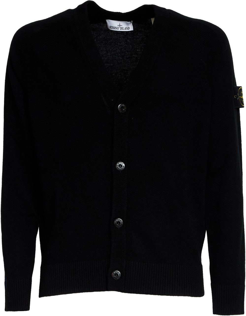 Stone Island Cardigan Light Rws Geelong Wool Zwart