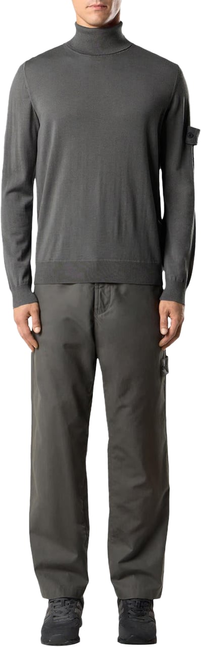 Stone Island Heren T-Neck Logopatch Sweater Grijs Grijs