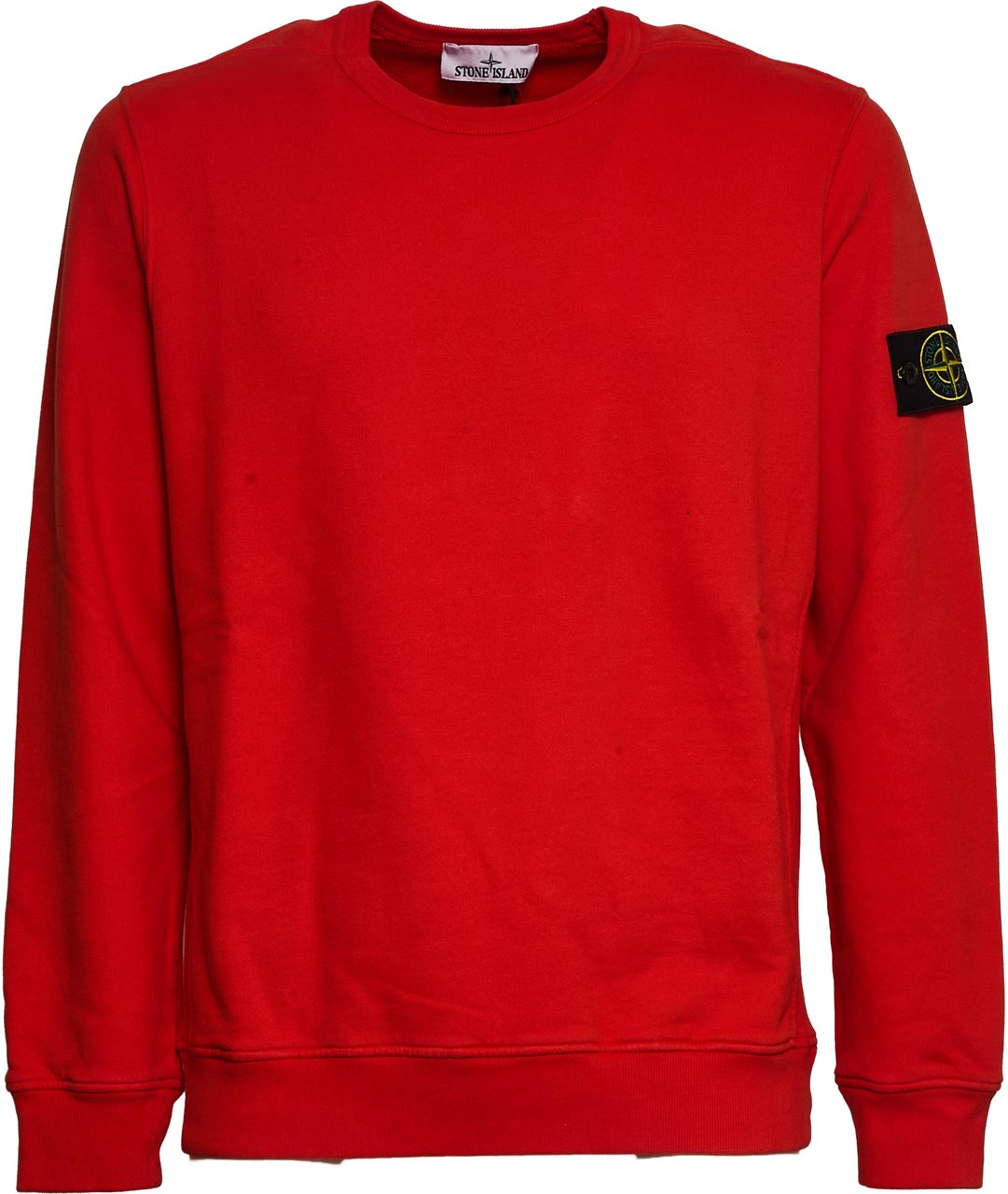 Stone Island Felpa Girocollo Brushed Organic Cotton Fleece Rood