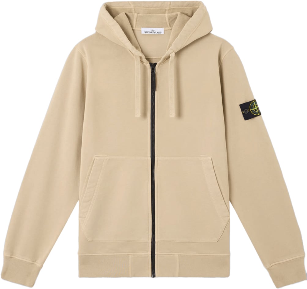 Stone Island ORGANIC COTTON FLEECE, GARMENT DYED DESERT Beige
