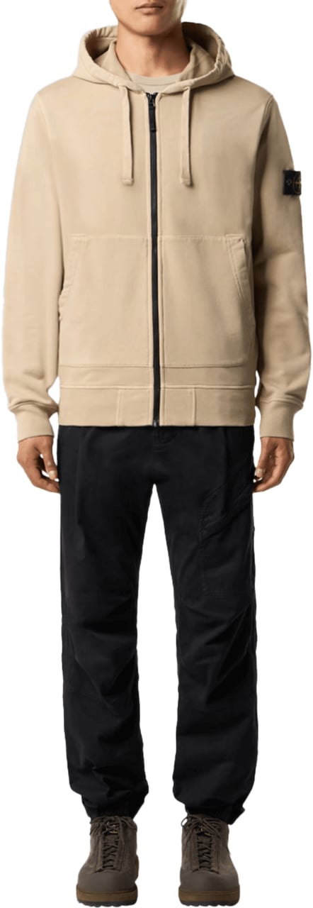 Stone Island ORGANIC COTTON FLEECE, GARMENT DYED DESERT Beige