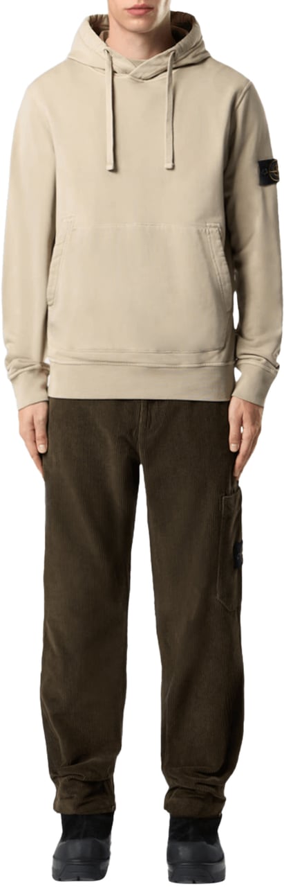 Stone Island ORGANIC COTTON FLEECE, GARMENT DYED DESERT Beige