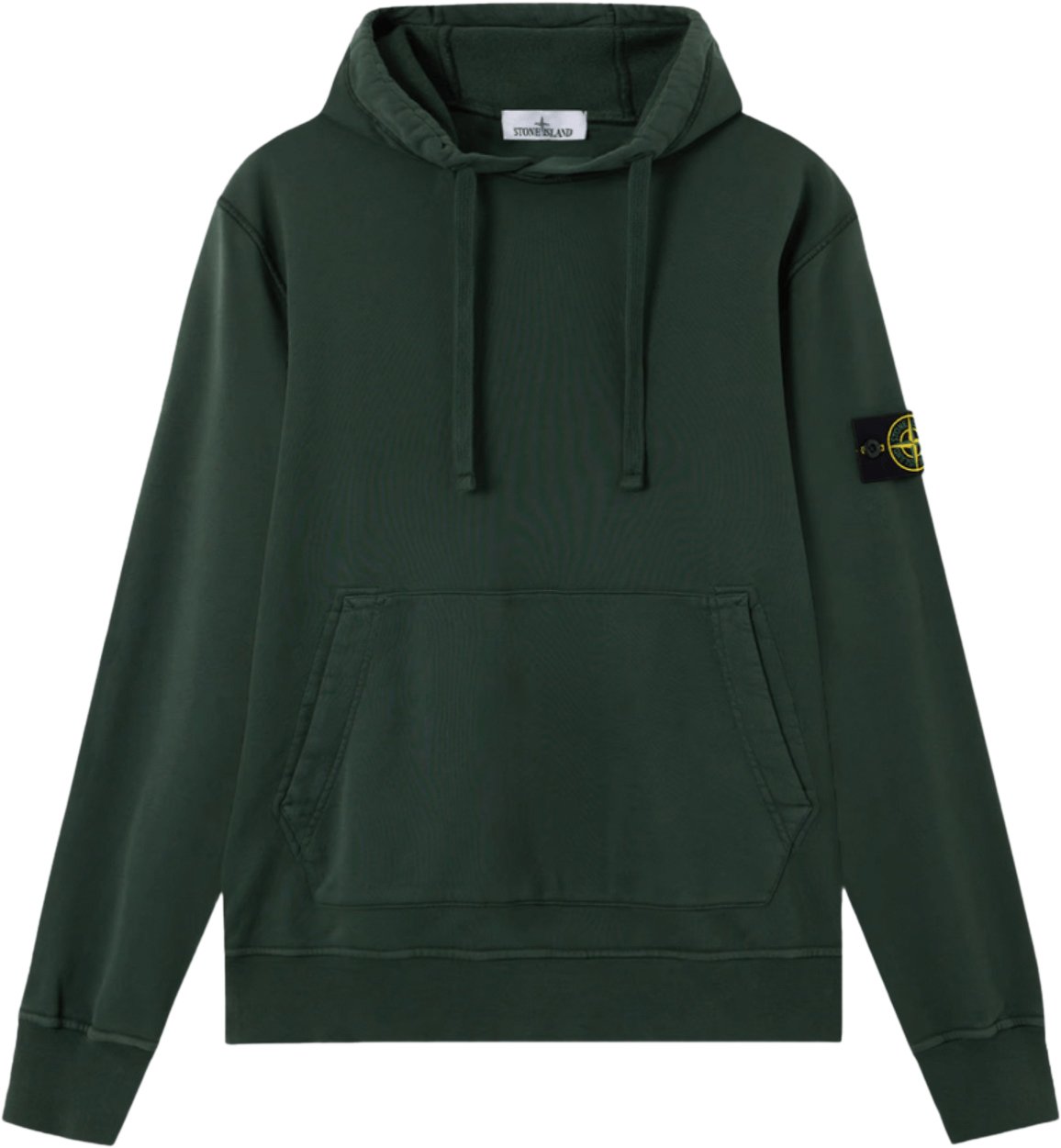 Stone Island ORGANIC COTTON FLEECE, GARMENT DYED JUNIPER Groen