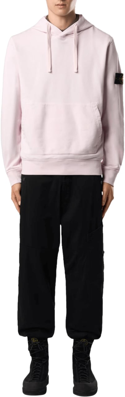 Stone Island ORGANIC COTTON FLEECE, GARMENT DYED PINK Roze
