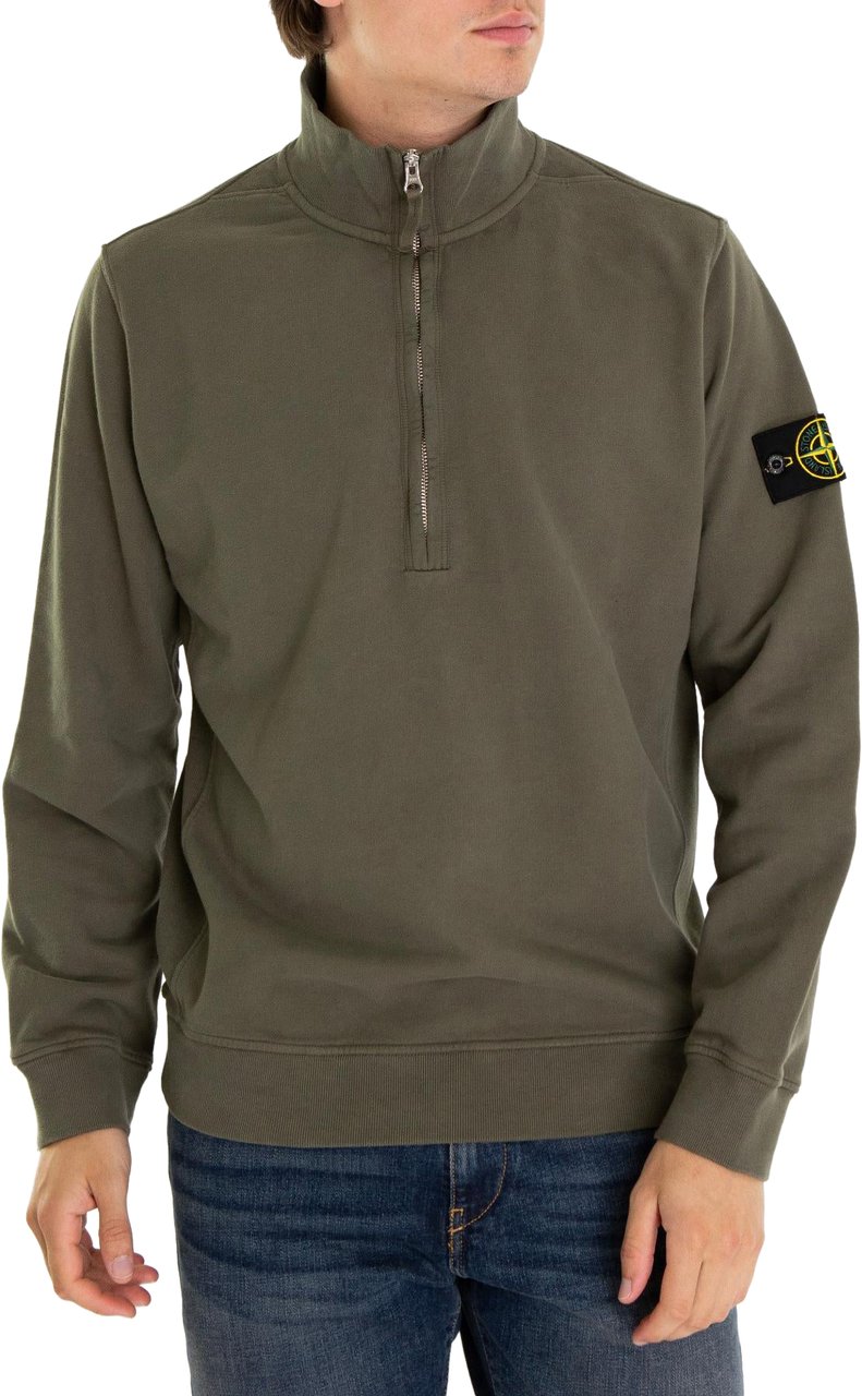 Stone Island Heren Half Zip Sweater Groen Groen