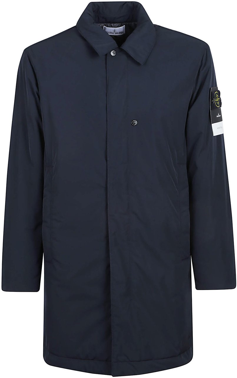 Stone Island Long Coat Blue Blauw