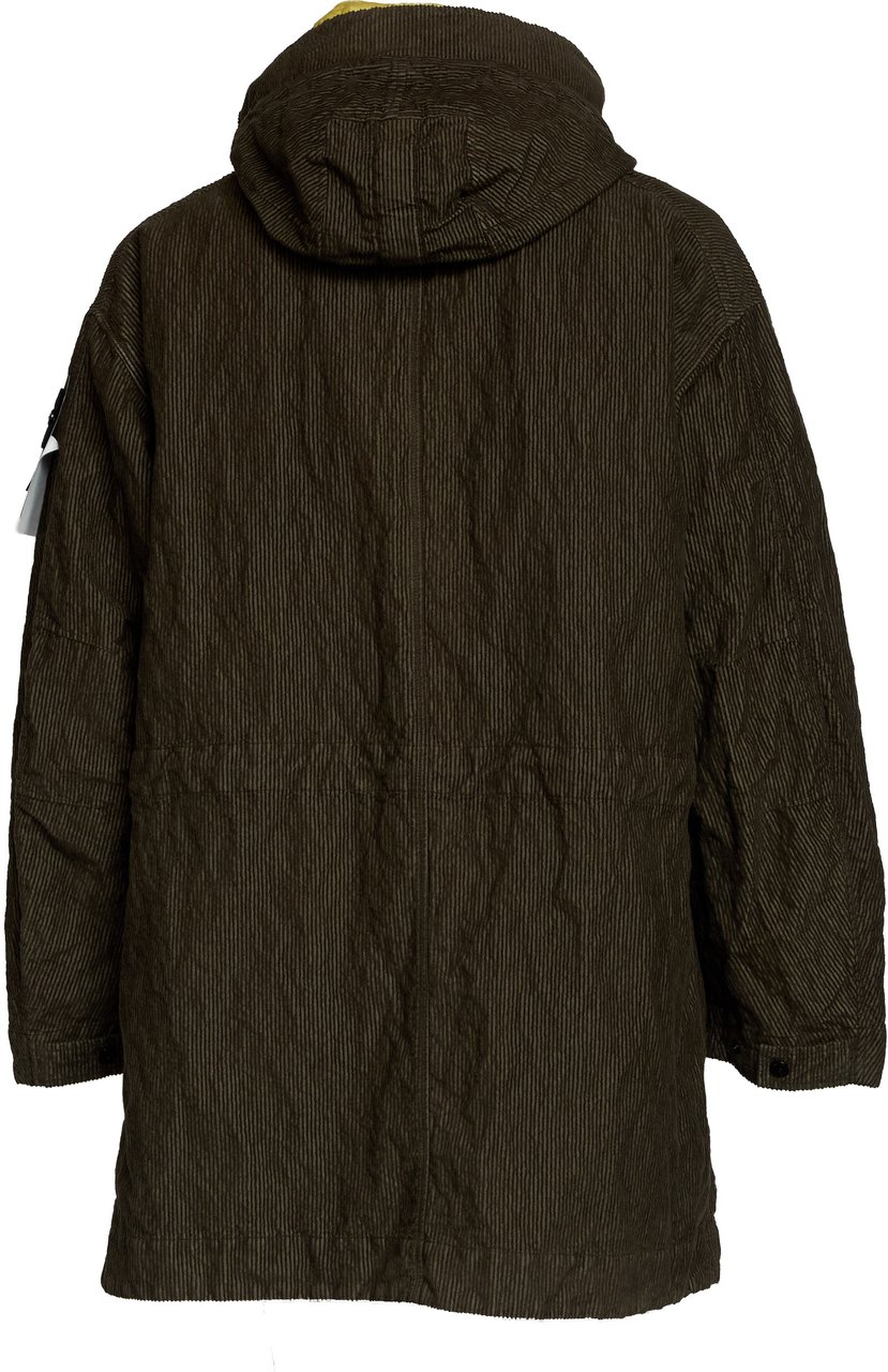 Stone Island Parka Wrinkled Corduroy 500-tc Groen