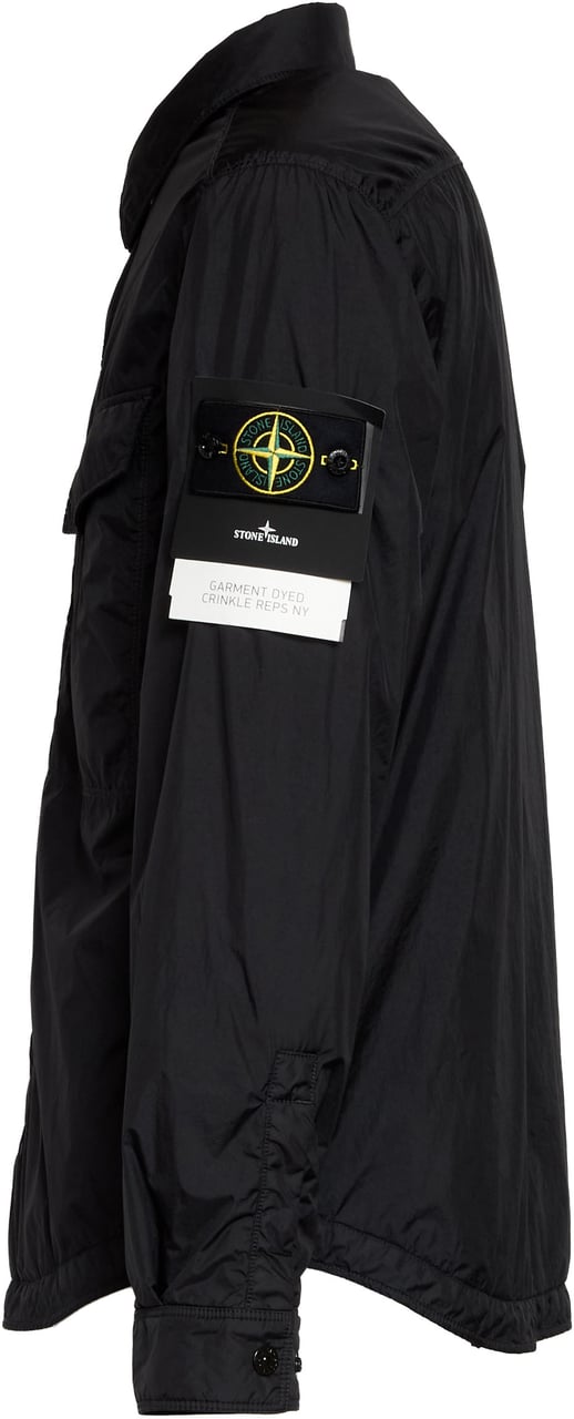 Stone Island Giubbotto Garment Dyed Crinckle Reps Ny Zwart