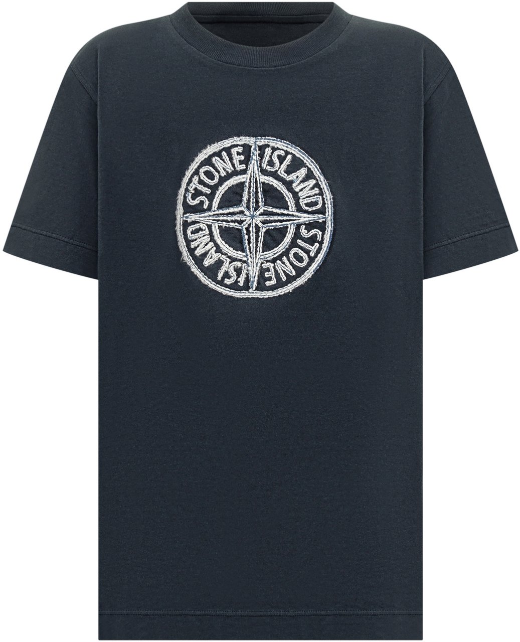 Stone Island T-shirt Stone Island Kids con Logo Ricamato Blauw
